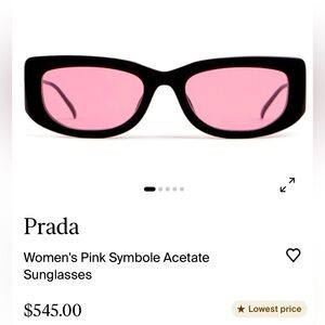 Prada Pink and Black Sunglasses Rectangular Frame